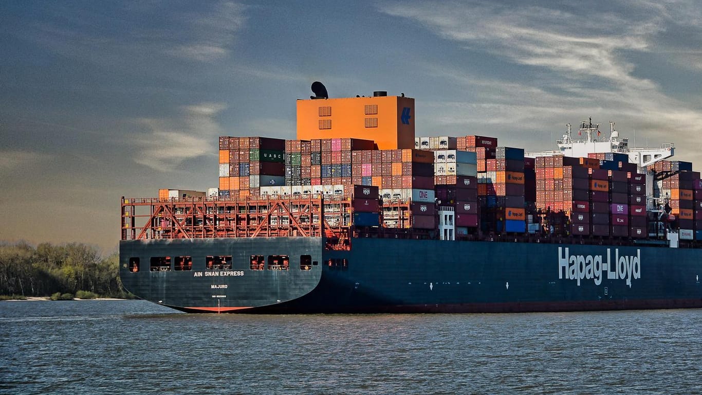 Ein Containerschiff der Reederei Hapag-Lloyd verlässt Hamburg: Beim Branchenverband der Schiffsunternehmen steht nun Walschutz auf der Agenda.