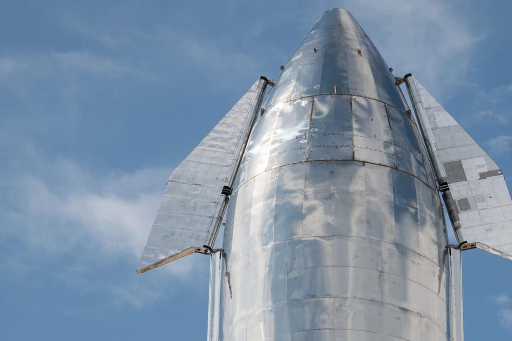 Oberstufe einer "Starship"-Rakete auf dem SpaceX-Testgelände in Texas: "So eine Rakete kann man nicht einfach mitten in der Stadt abstellen".