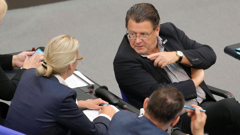 Alice Weidel und Stephan Brandner (beide AfD) im Bundestag.