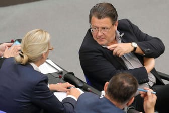 Alice Weidel und Stephan Brandner (beide AfD) im Bundestag.