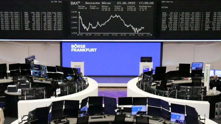 Dax im Wertpapierhandelssaal der Deutschen Börse: Anleger sorgen sich wegen der Gaskrise.