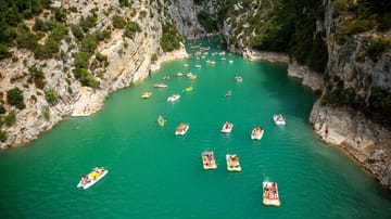 Questi sono comunemente visti qui: turisti nelle gole del Verdon nel luglio 2019.