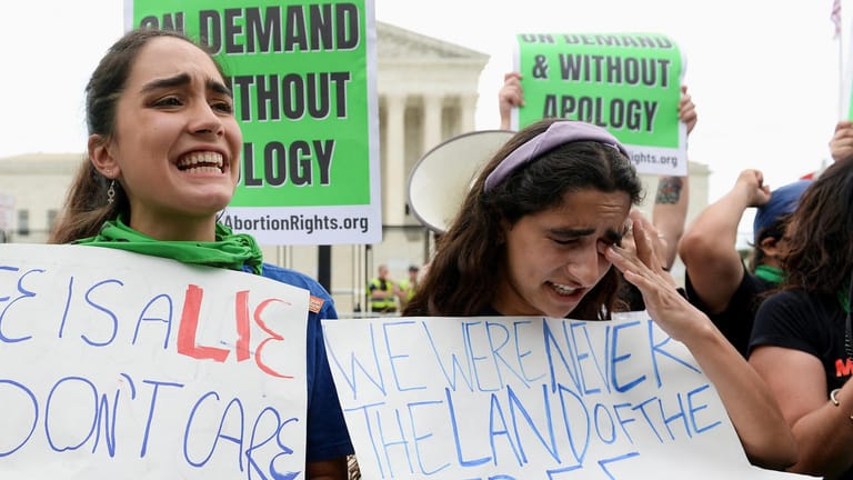 Proteste in Washington: Vor dem Supreme Court kam es zu Demonstrationen für das Recht auf Abtreibungen.