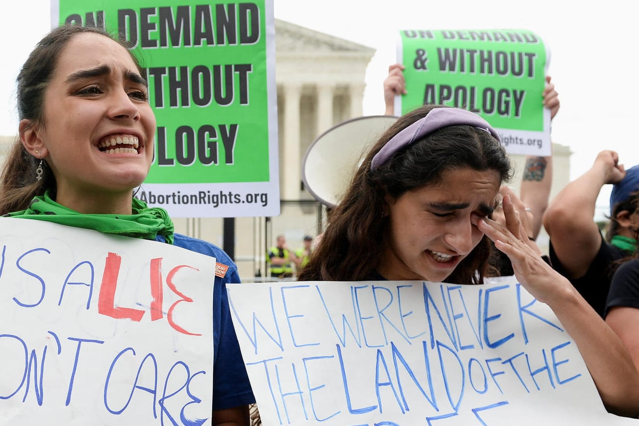 Proteste in Washington: Vor dem Supreme Court kam es zu Demonstrationen für das Recht auf Abtreibungen.