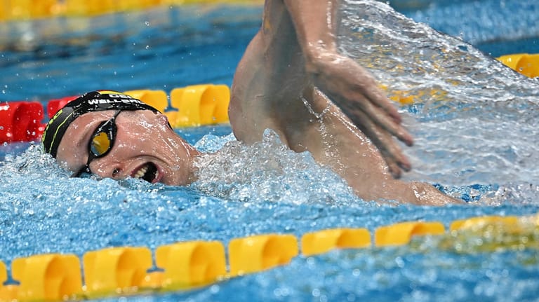 Florian Wellbrock bei seinem Bronzewettbewerb: Der deutsche Schwimmstar holte eine Medaille bei der WM.