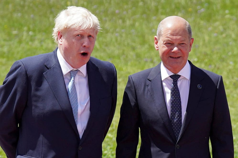 Boris Johnson und Olaf Scholz: "Wir müssen zeigen, dass wir stärker als Putin sind", meinte der britische Premier.