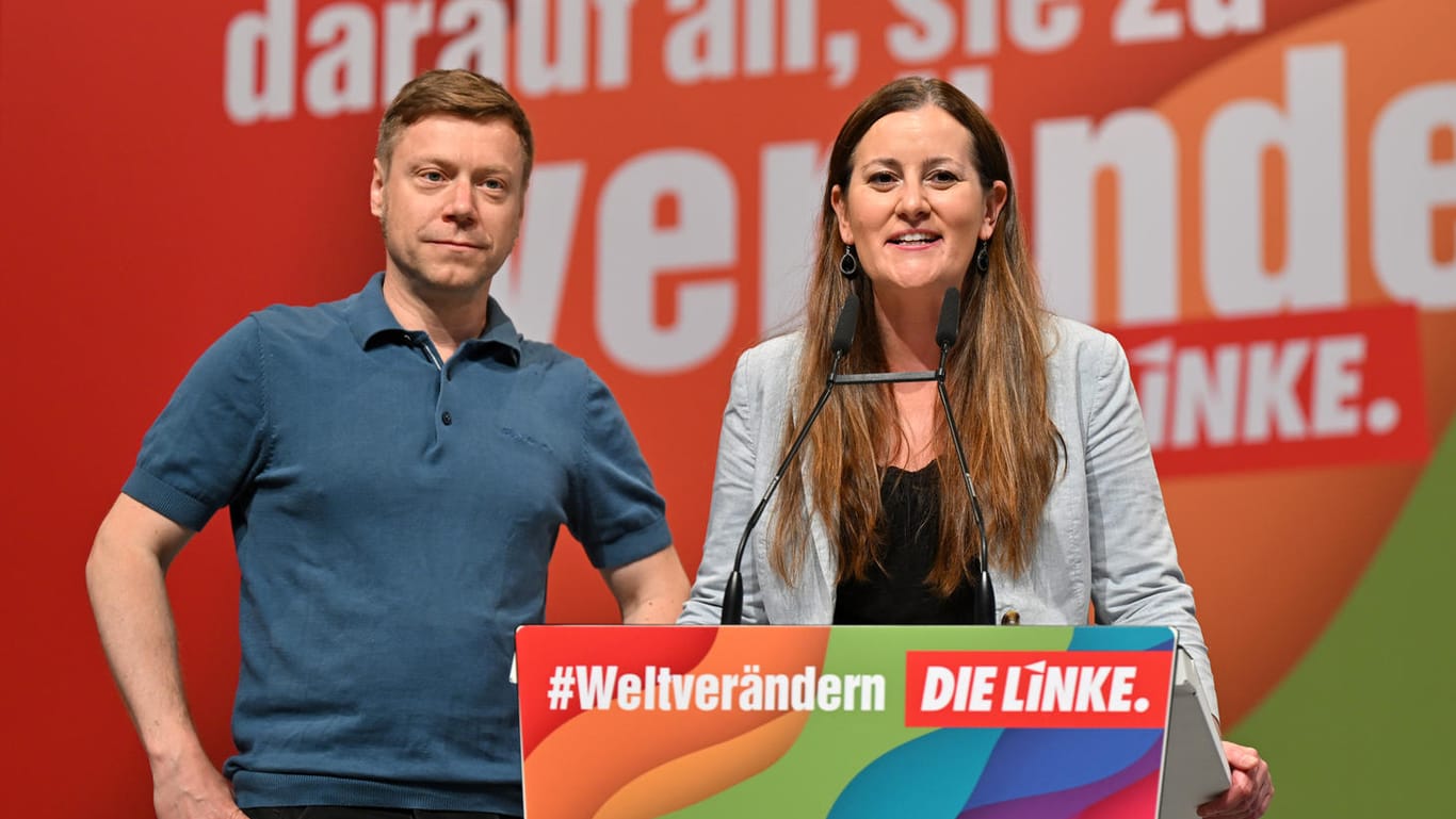 Martin Schirdewan und Janine Wissler: Neben den Parteivorsitzenden war beim Bundesparteitag der gesamte Vorstand neu gewählt worden.