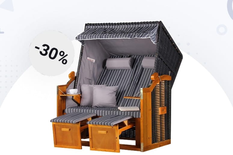 Gartenmöbel radikal reduziert: Ergattern Sie günstige Strandkörbe und Loungesets im Angebot.