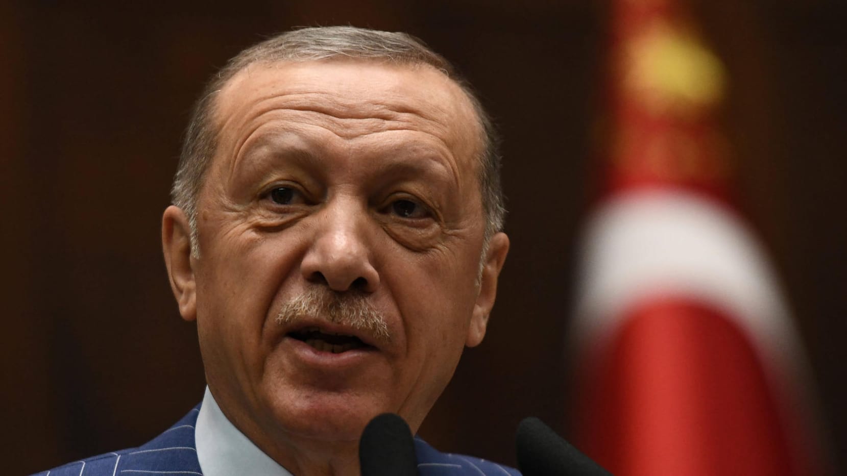 Erdogan bei einer Rede: Will er nur den Preis für seine Zustimmung hochtreiben?