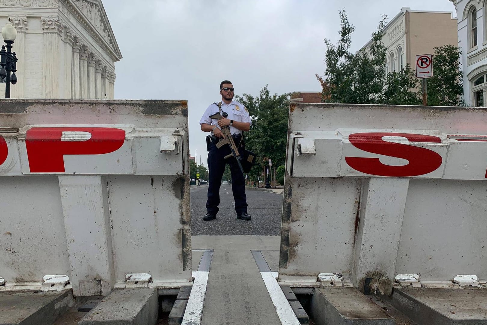 Der abgeschirmte Oberste Gerichtshof der USA in Washington.