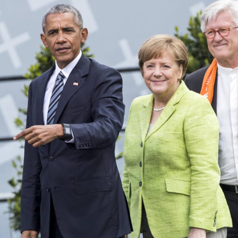Barack Obama und Angela Merkel im Jahr 2017: Sie trafen sich nun in Washington wieder.