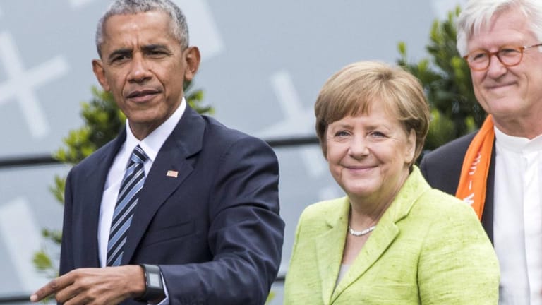 Barack Obama und Angela Merkel im Jahr 2017: Sie trafen sich nun in Washington wieder.