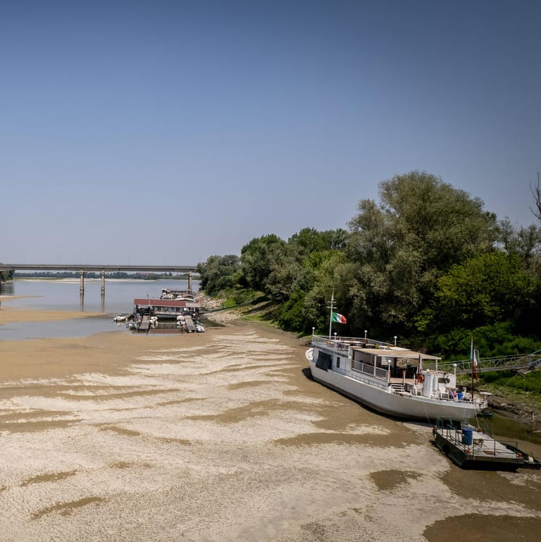 Im Fluss Po fehlt so viel Wasser wie seit 70 Jahren nicht mehr.