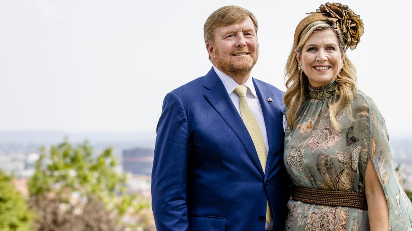 König Willem Alexander und Königin Máxima: Die niederländischen Royals posieren auf dem Schlossberg in Graz.