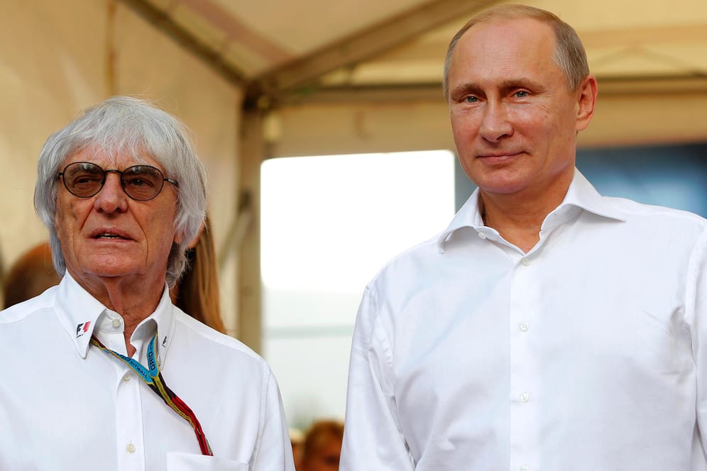 Bernie Ecclestone (l) und Wladimir Putin (r) im Jahr 2014: Die beiden sind befreundet.