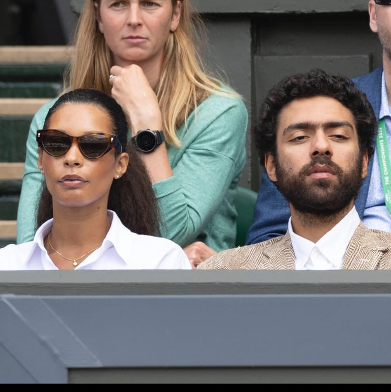 Lilian de Carvalho Monteiro und Noah Becker: Die schauten sich am Mittwoch ein Tennismatch in Wimbledon an.
