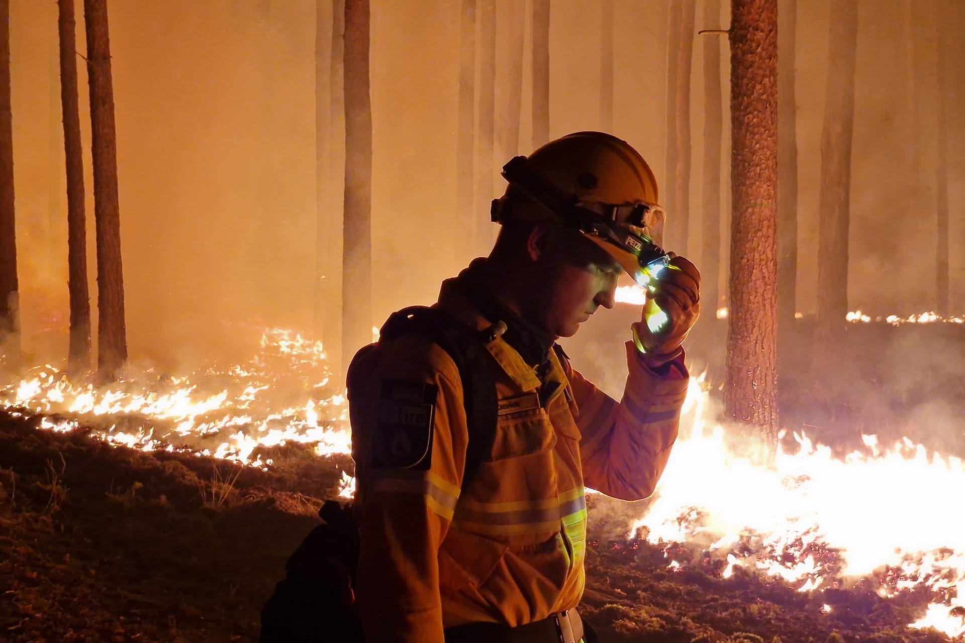 Helfer von "@fire" im Brandenburger Wald (Archiv): Hohe Temperaturen, Trockenheit und Wind – "sehr extreme Feuerwetterlage" in Brandenburg.