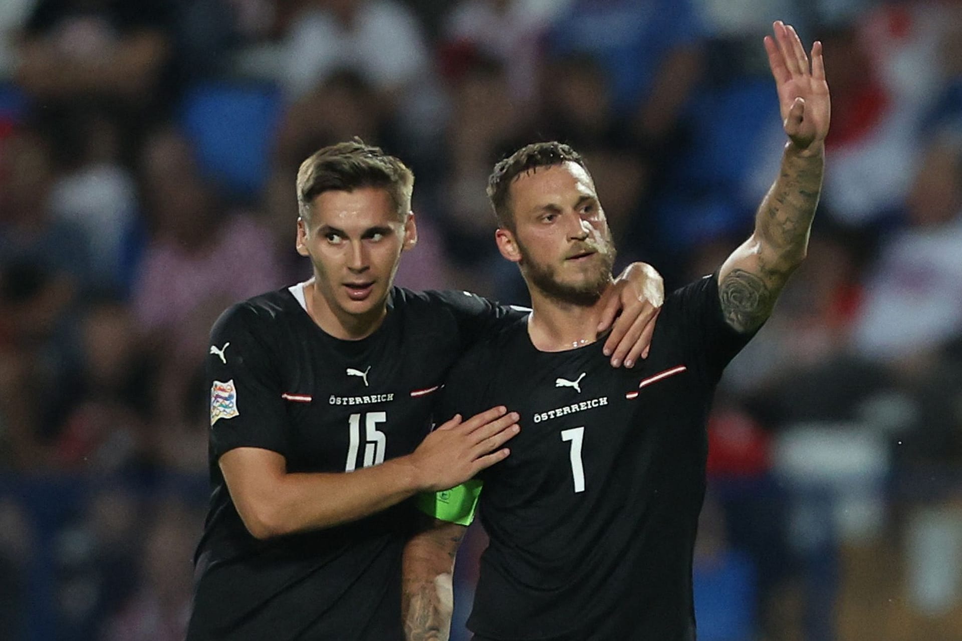 Maximilian Wober und Marko Arnautovic: Das Team von Ralf Rangnick führt gegen Kroatien.