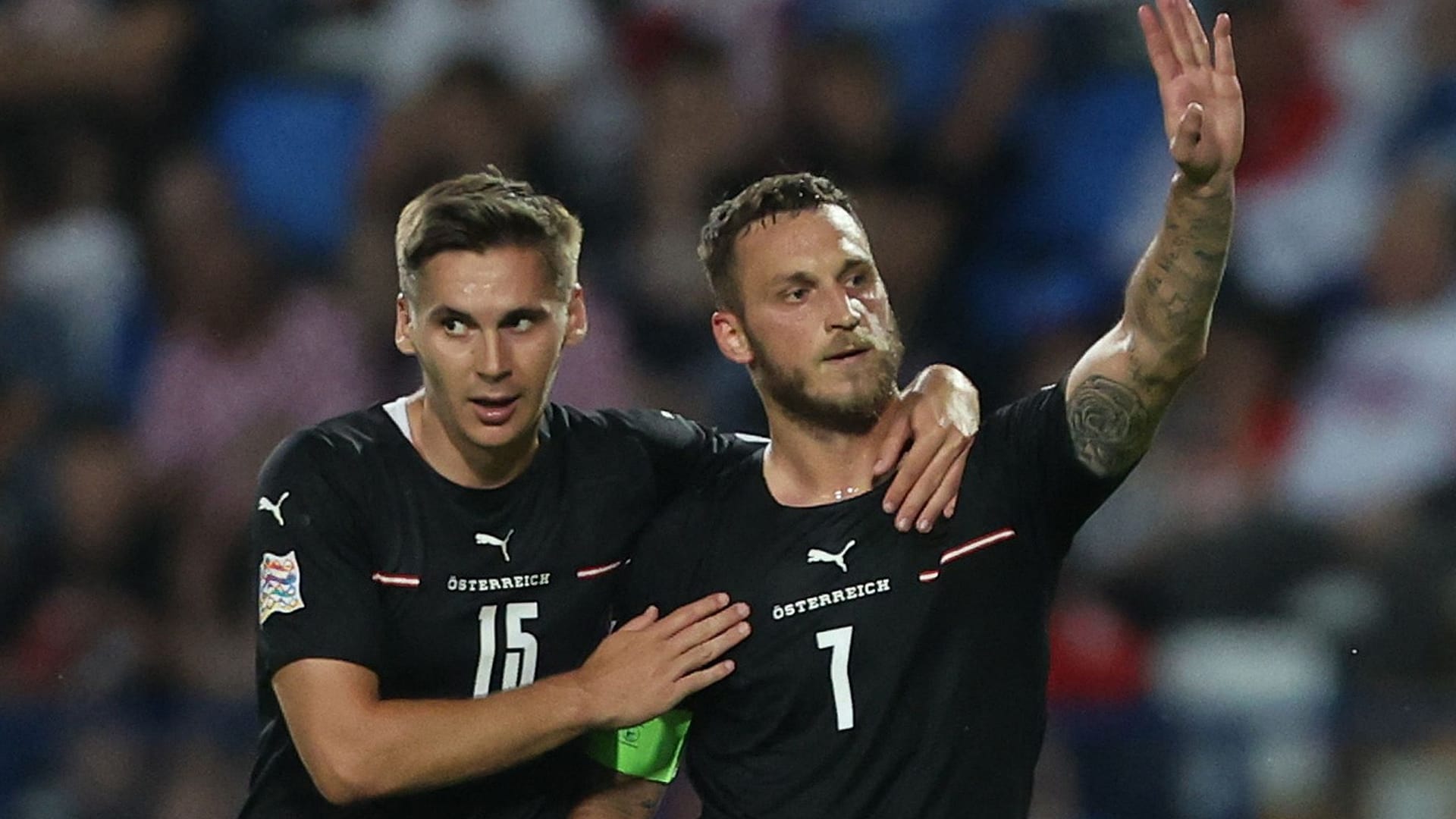 Maximilian Wober und Marko Arnautovic: Das Team von Ralf Rangnick führt gegen Kroatien.