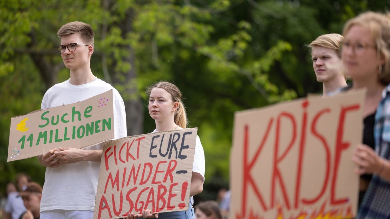 Demonstration von Studierenden der Uni Erfurt