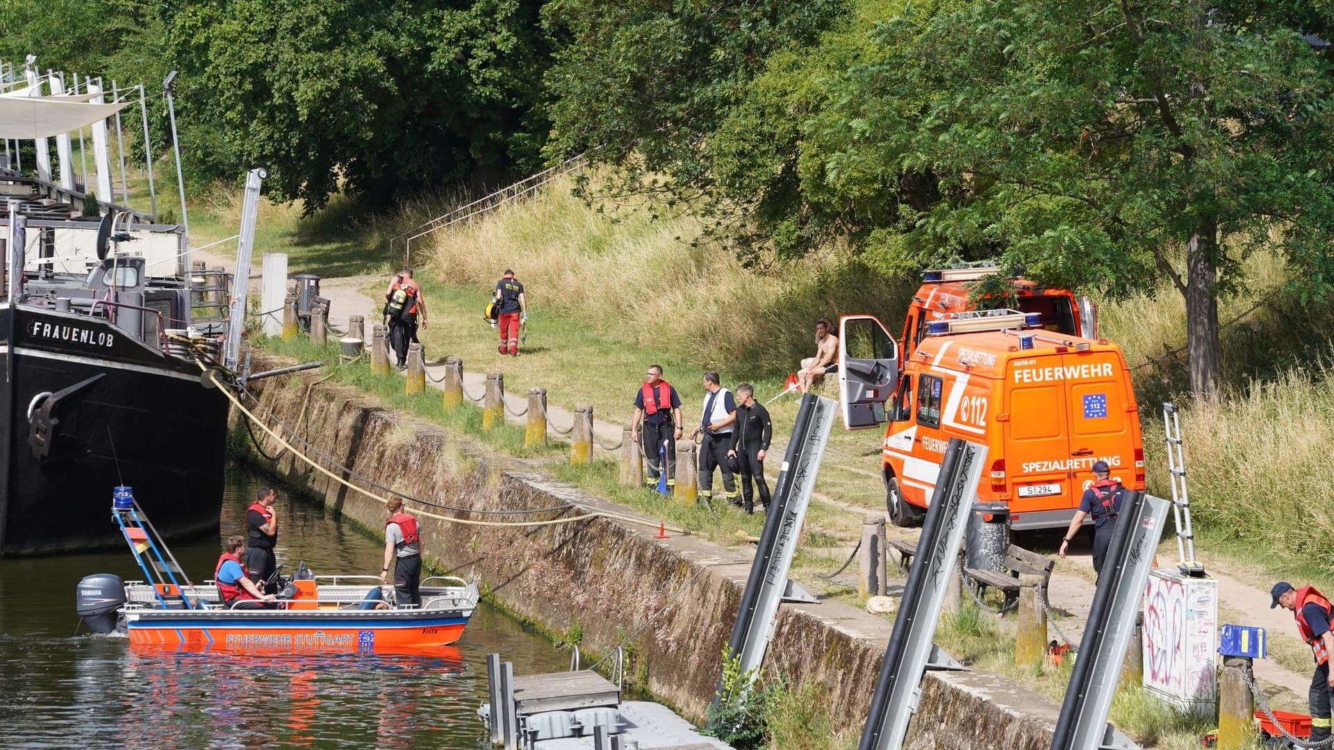 Badeunfall im Stuttgarter Neckar Badeunfall im Stuttgarter Neckar