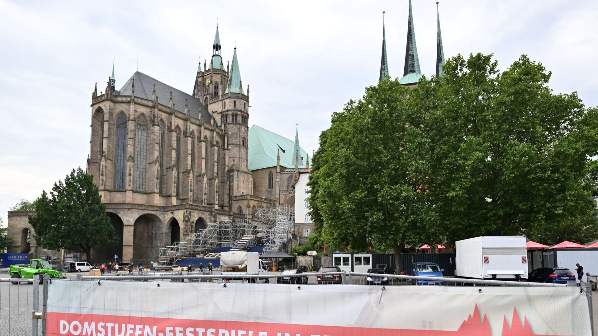 Vorbereitungen Domstufen-Festspiele in Erfurt