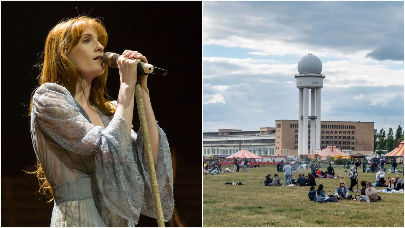 Sängerin Florence Welch von Florence + The Machine auf der Bühne: Die Band ist eines der großen Highlights auf dem Festival Tempelhof Sounds.