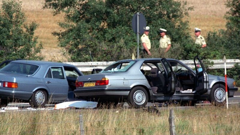 Polizeieinsatz an der A3 bei Bad Honnef: Der Fluchtwagen der Geiselnehmer von Gladbeck konnte dort gestoppt werden.