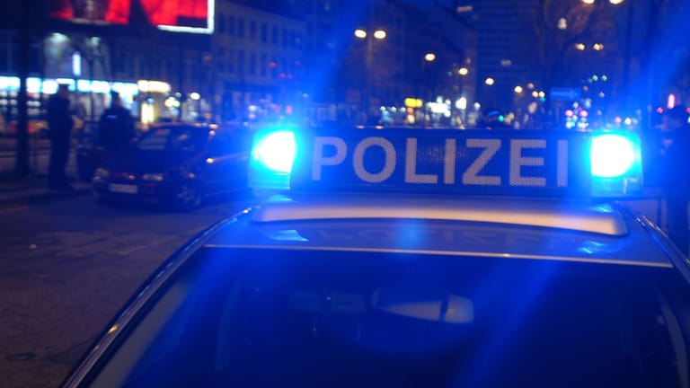 Blaulicht eines Polizeifahrzeugs in Hamburg (Symbolfoto): Die U-Bahn-Haltestelle war kurz gesperrt.