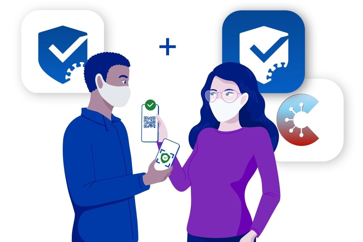 Logos der CovPass- und der Corona-Warn-App. Für CovPass gibt es ein neues Update.