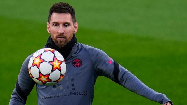 Lionel Messi von Paris Saint-Germain während einer Trainingseinheit.