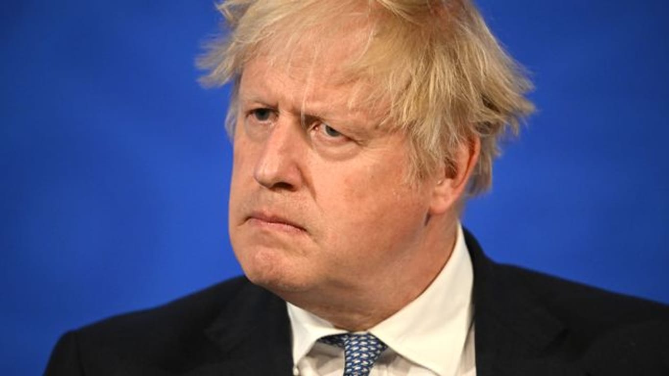 Boris Johnson, Premierminister von Großbritannien, spricht während einer Pressekonferenz in der Downing Street.