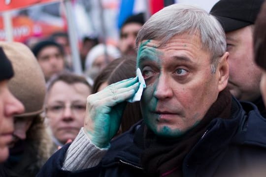 Michail Kasjanow nach einem Farbangriff im Juni 2017.