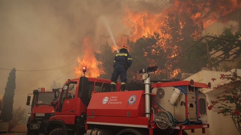 Die Feuerwehr hat in der Nacht einen großen Buschbrand nahe Athen unter Kontrolle gebracht.