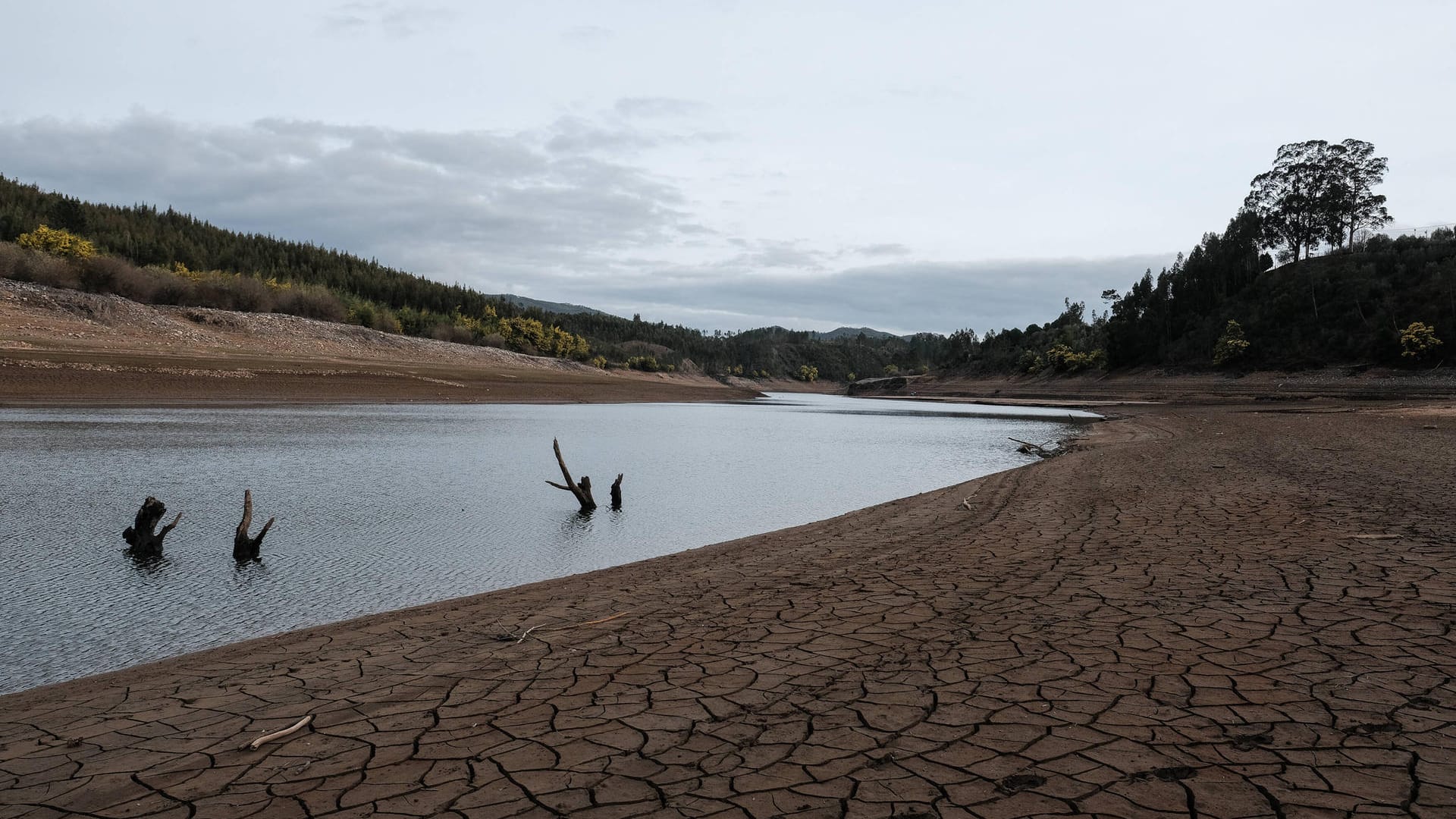 Ein austrocknender Fluss in Portugal im Januar: Normalerweise bringen die Wintermonate Niederschlag.