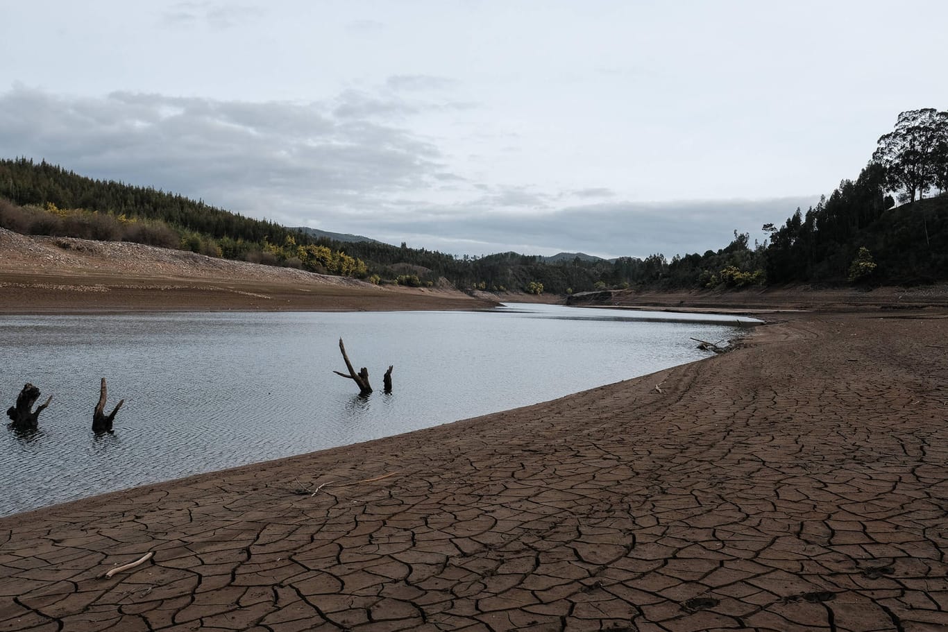 Ein austrocknender Fluss in Portugal im Januar: Normalerweise bringen die Wintermonate Niederschlag.