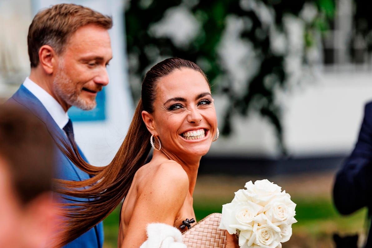 Christian Lindner und Franca Lehfeldt: Sie gaben sich am Donnerstagnachmittag auf Sylt das Jawort.