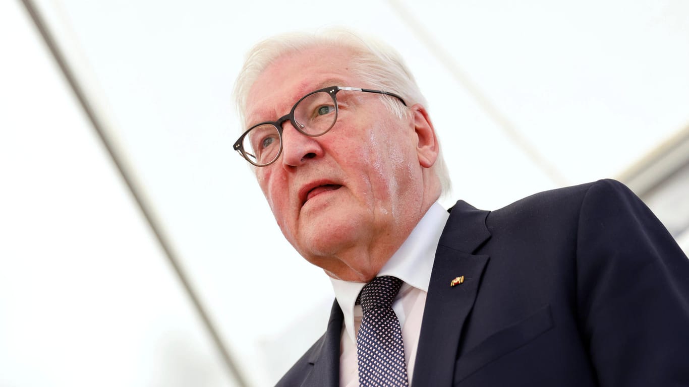 Bundespräsident Frank Walter Steinmeier bei einem Sommerfest (Archivbild): Er soll gegenüber Präsident Selenskyj sehr deutlich geworden sein.