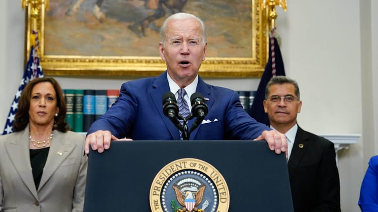 Joe Biden bei seiner Pressekonferenz zu Verhütungsförderung: Ihm wurde unterstellt, falsch vom Teleprompter abgelesen zu haben.
