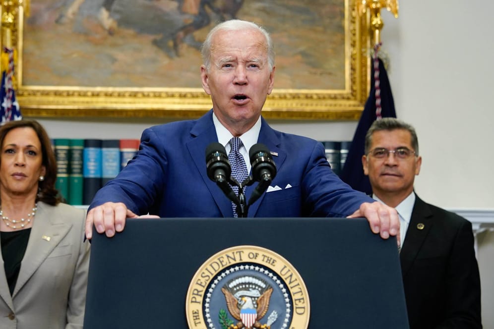 Joe Biden bei seiner Pressekonferenz zu Verhütungsförderung: Ihm wurde unterstellt, falsch vom Teleprompter abgelesen zu haben.