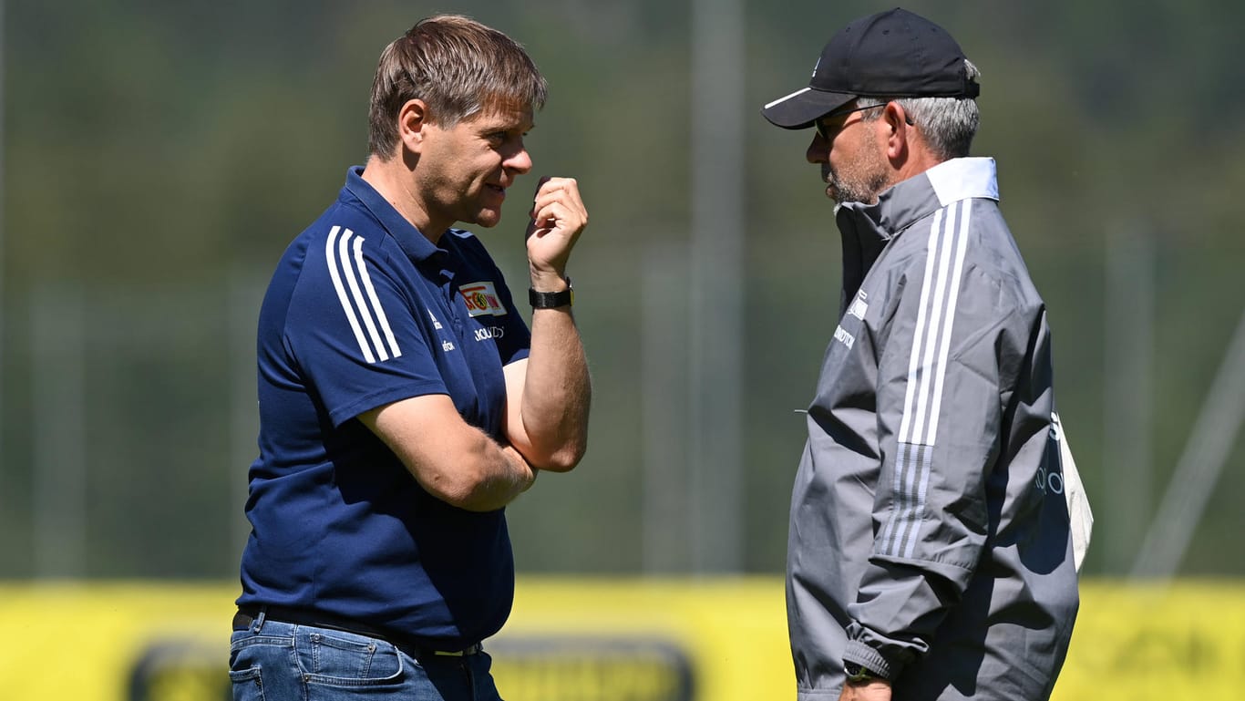Oliver Ruhnert (l.) und Urs Fischer: Die beiden stehen stellvertretend für den Erfolg des 1. FC Union Berlin in den vergangenen Jahren.