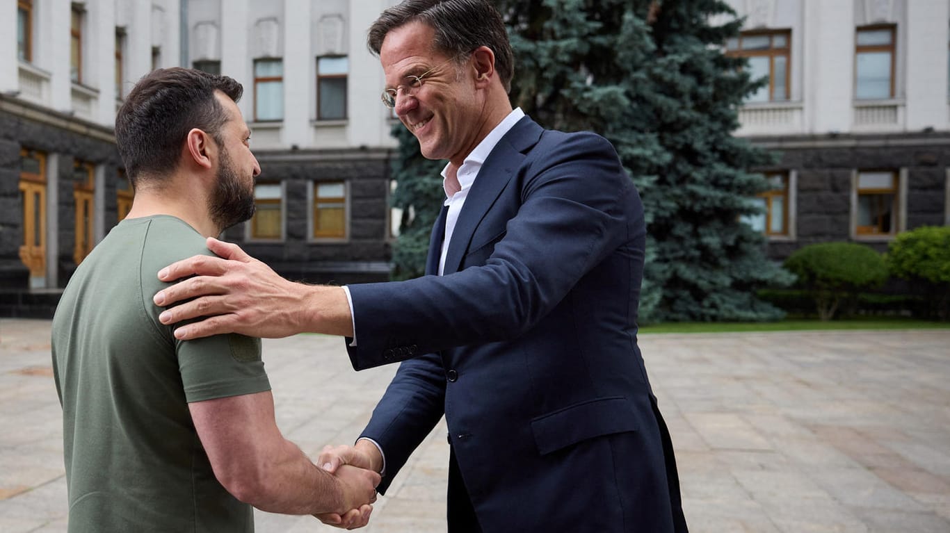 Selenskyj trifft Rutte: Der niederländische Premierminister war am Montag nach Kiew gereist.