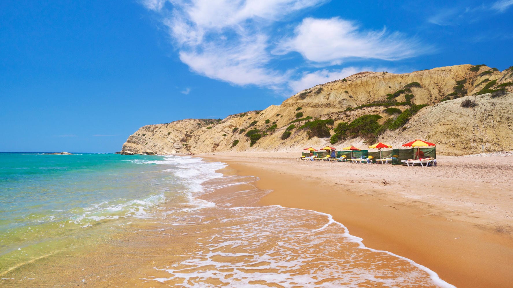 Cavo Paradiso Beach auf Kos Island: Hier finden Sie selbst in der Hochsaison noch ein ruhiges Plätzchen.