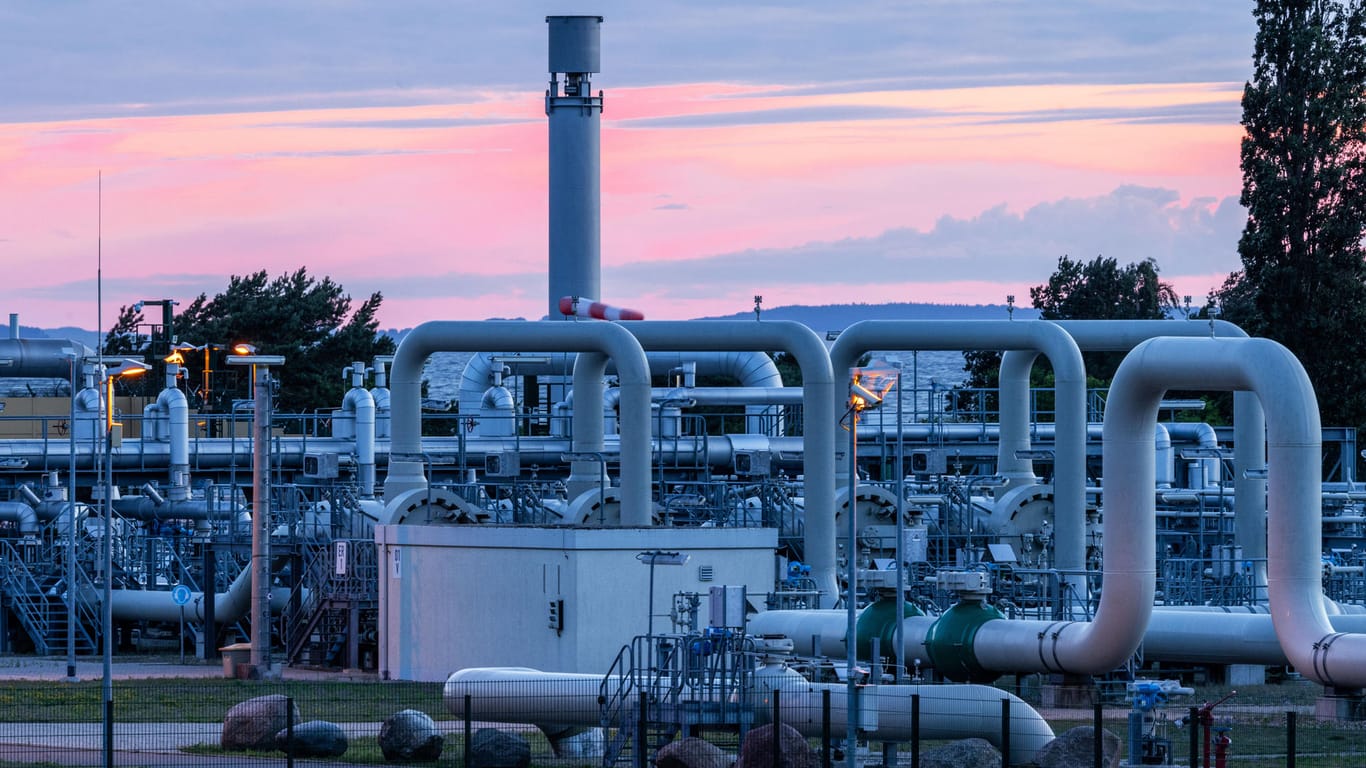 Gas-Empfangsstation der Ostsee-Pipeline Nord Stream 1 in Mecklenburg-Vorpommern.
