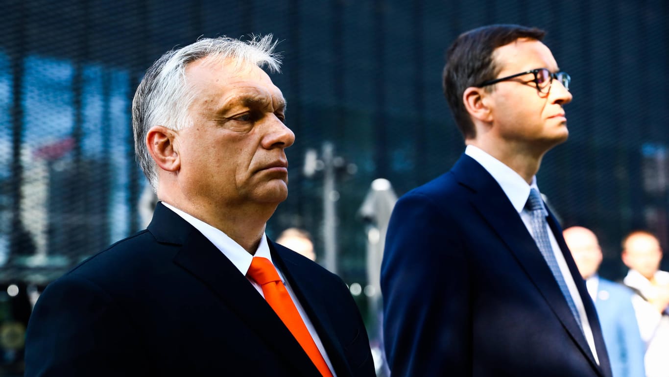 Ungarns Ministerpräsident Viktor Orban und der polnische Premierminister Mateusz Morawiecki.