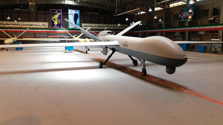 Neue iranische Drohne mit dem Namen "Gaza": Das Regime in Teheran möchte Russland mit Kampfdrohnen unterstützen.