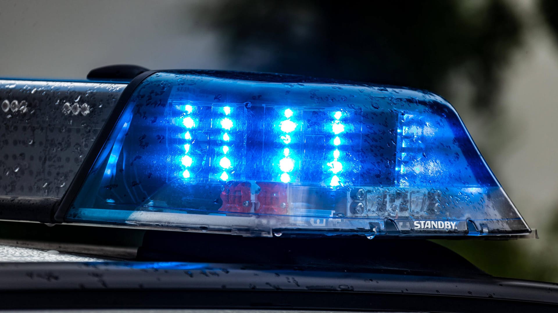Einsatzfahrzeug der Polizei mit Blaulicht (Symbolbild).