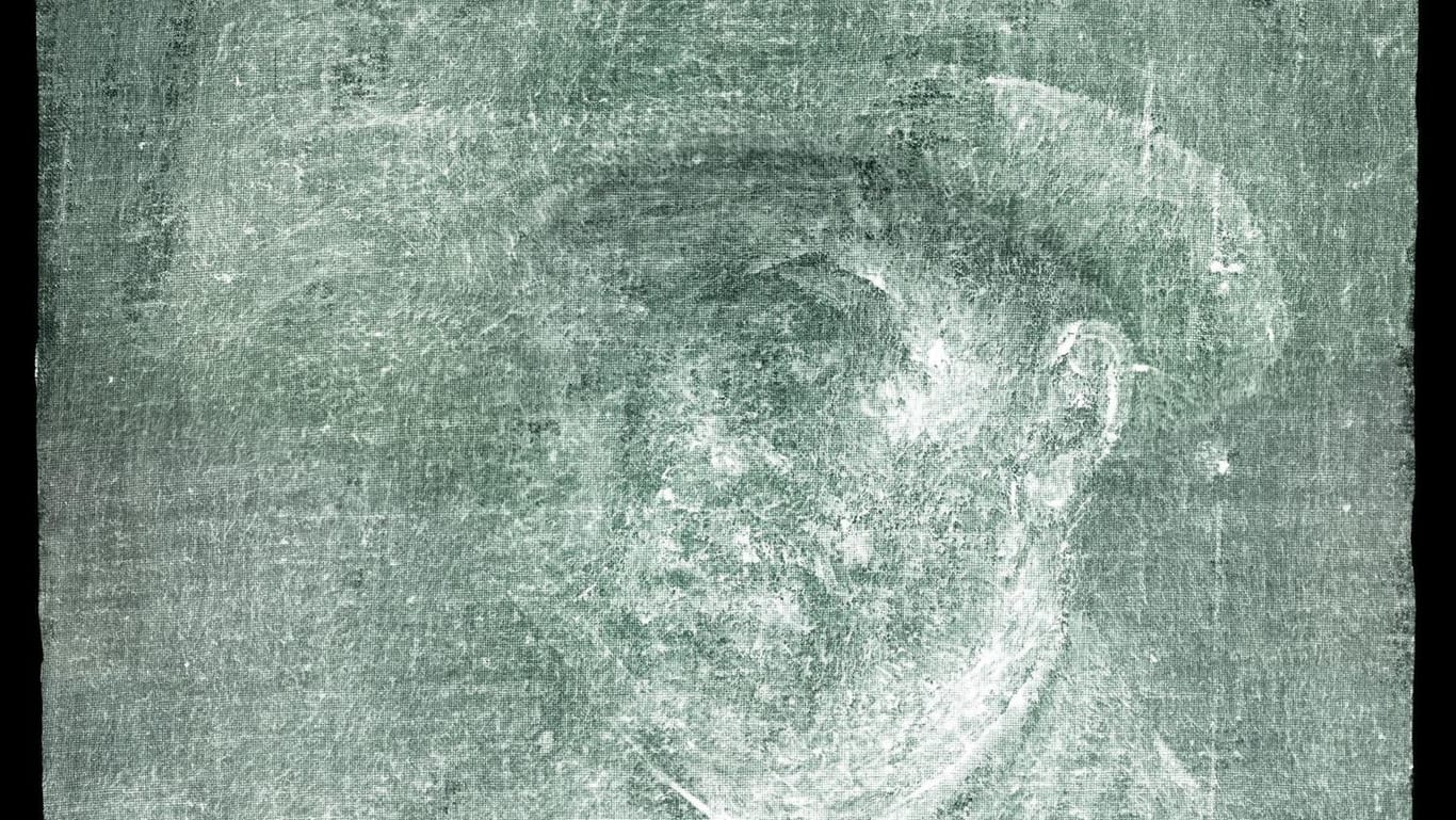 Das Röntgenbild vom entdeckten Selbstporträt des Künstlers Vincent van Gogh.