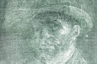 Das Röntgenbild vom entdeckten Selbstporträt des Künstlers Vincent van Gogh.