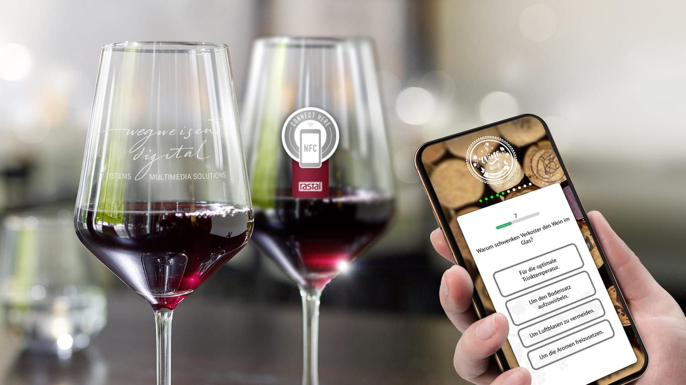 Smarte Weingläser mit integriertem NFC-Chip: "Wir gehen weit über unsere traditionellen Kernkompetenzen hinaus", sagt Rastal-Geschäftsführer Nieraad.